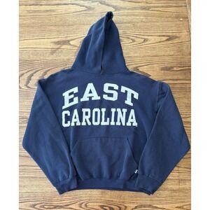 Vintage 90s Y2K Russell Athletic East Carolina Hoodie Sweatshirt Size Medium